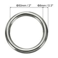 thumbnail image 2 of Unique Bargains 2" Seamless Metal O Rings, 304 Stainless Steel O-Ring Solid Round Rings for Macrame, DIY Craft, 8x50mm, 2 of 5