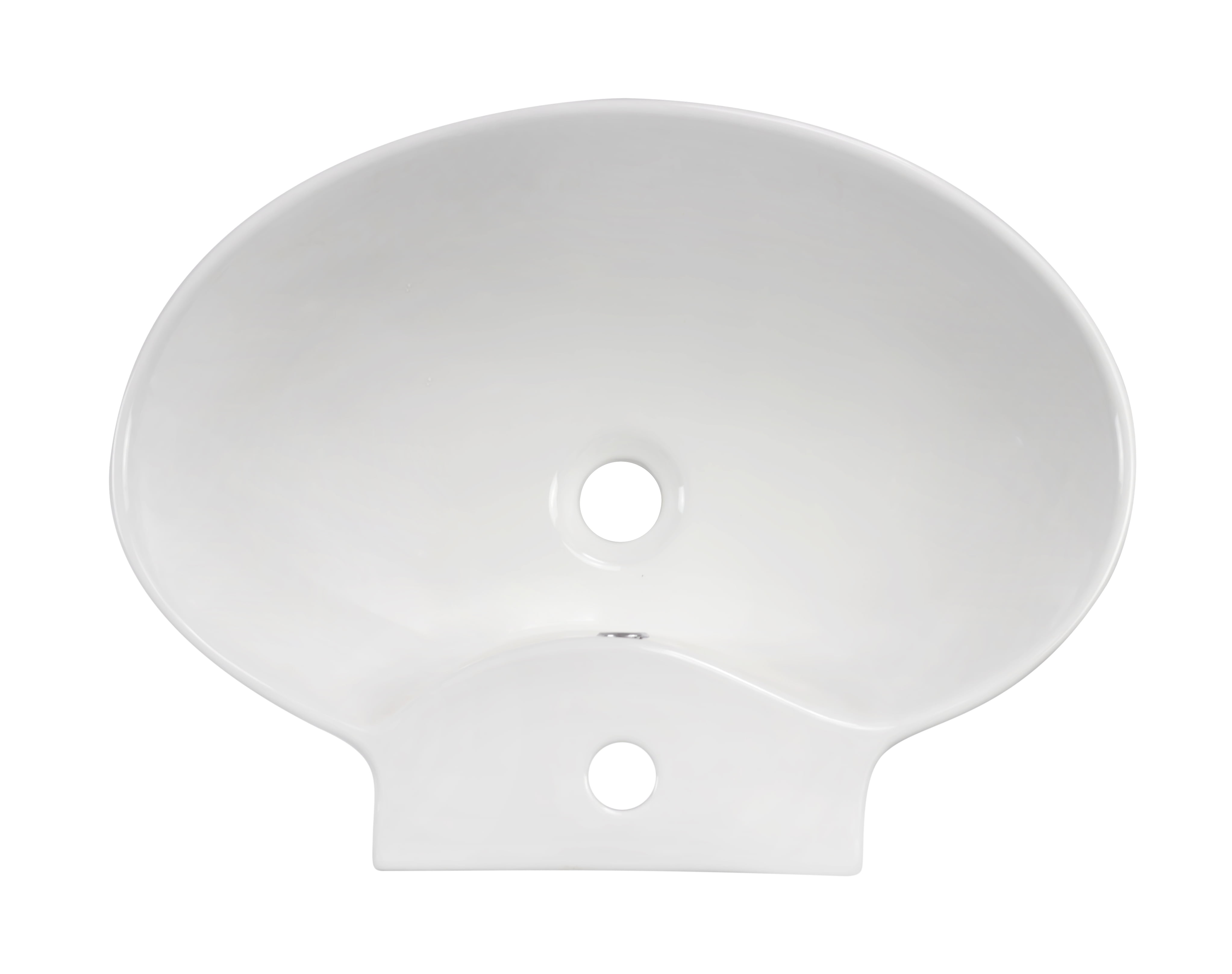 American Imaginations 16.25-in. W Above Counter White Bathroom Vessel Sink For 3H4-in. Left Drilling AI-590