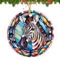 thumbnail image 1 of Adorno navideño personalizado Adornos navideños 2024 Decoraciones navideñas de cebra Acrílico Decoración navideña impresa en 2 lados Regalos para amantes de las cebras, 1 of 1