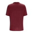 thumbnail image 5 of YLSDY Mens Button Collared Shirts Short Sleeve Casual Color Block Golf T Shirt Stylish Contrast Colors Button Lapel Collar Cotton Tops Wine L, 5 of 6