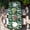 Dark Green Forest Green, variant on Tropical Palm Leaf Table Cloths for 8 Foot Rectangle Tables, Spring Summer Watercolor Green Plants Patio Waterproof Elastic Fitted Tablecloths, Washable Rectangular Table Cover for Camping