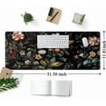 thumbnail image 2 of Dark Floral Desk Mat Vintage Aesthetic Desk Pad Flower Plant Black Extended Mouse Pad Large Gaming Mousepad XL Laptop Computer Mouse Keyboard Mat 31.5 x 11.8 in for Office Decor, 2 of 7