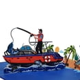 thumbnail image 3 of Youthyao Fishing Pop-Up Card with Envelope 3D Fathers Day Card Birthday Retirement Greeting Card for Boaters HusbandDa-Son, 3 of 7