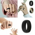 thumbnail image 2 of K-KED 1Pc Flexible Silicone Ring 8mm Finger Ring Wedding Rubber Band For Men Women-Black-12, 2 of 9