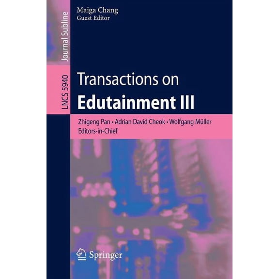 Transactions on Edutainment III, (Paperback)