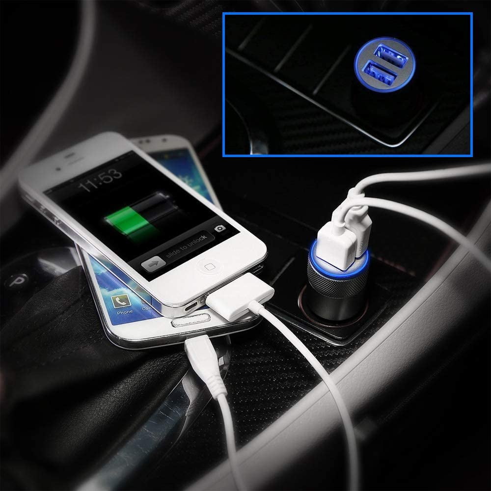Mmobiel Car Charger Incl Led 2 Usb Port High Speed Iq Technology Compatible With All Devices With 5v Output White Walmart Canada