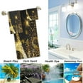 thumbnail image 4 of GZHJMY Stylish Golden Glittering Eiffel Tower Soft Luxury Decorative Set of 3 Towels, 1 Bath Towel+1 Hand Towel+1 Washcloth, Multipurpose for Bathroom, Hotel, Gym, Spa and Beach, 4 of 5