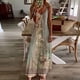 thumbnail image 1 of ICHUANYI Clearance Women's Summer Fashion Printed V-Neck Sleeveless Suspenders Pullover Dress(Green, S) ICHUANYI WER2023080704505, 1 of 5