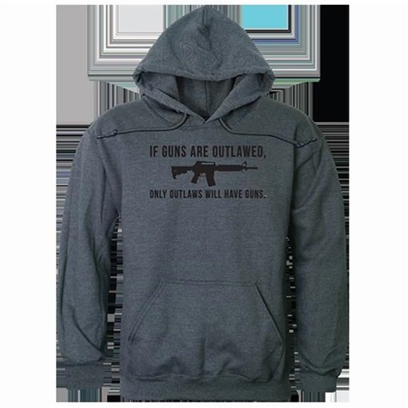 Rapid Dominance Outlawed Graphic Pullover Sweatshirt, Heather Charcoal - Medium