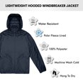 thumbnail image 4 of Boy's Fleece Lined Windbreaker Jacket W/ Hood (XS-XL), 4 of 5