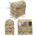 thumbnail image 4 of Animal Stand Mixer Cover, Cartoon Illustrated Repetitive Colorful Multitude OrientalLayout, Kitchen Appliance Organizer Bag Cover with Pockets, 5 Quarts, Mustard Multicolor, by Ambesonne, 4 of 4