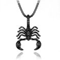 thumbnail image 5 of piezas de collar de escorpión, estilo gótico, punk, rock, hip hop, colgante con amuleto del rey escorpión para hombres, color negro y plateado, 5 of 5