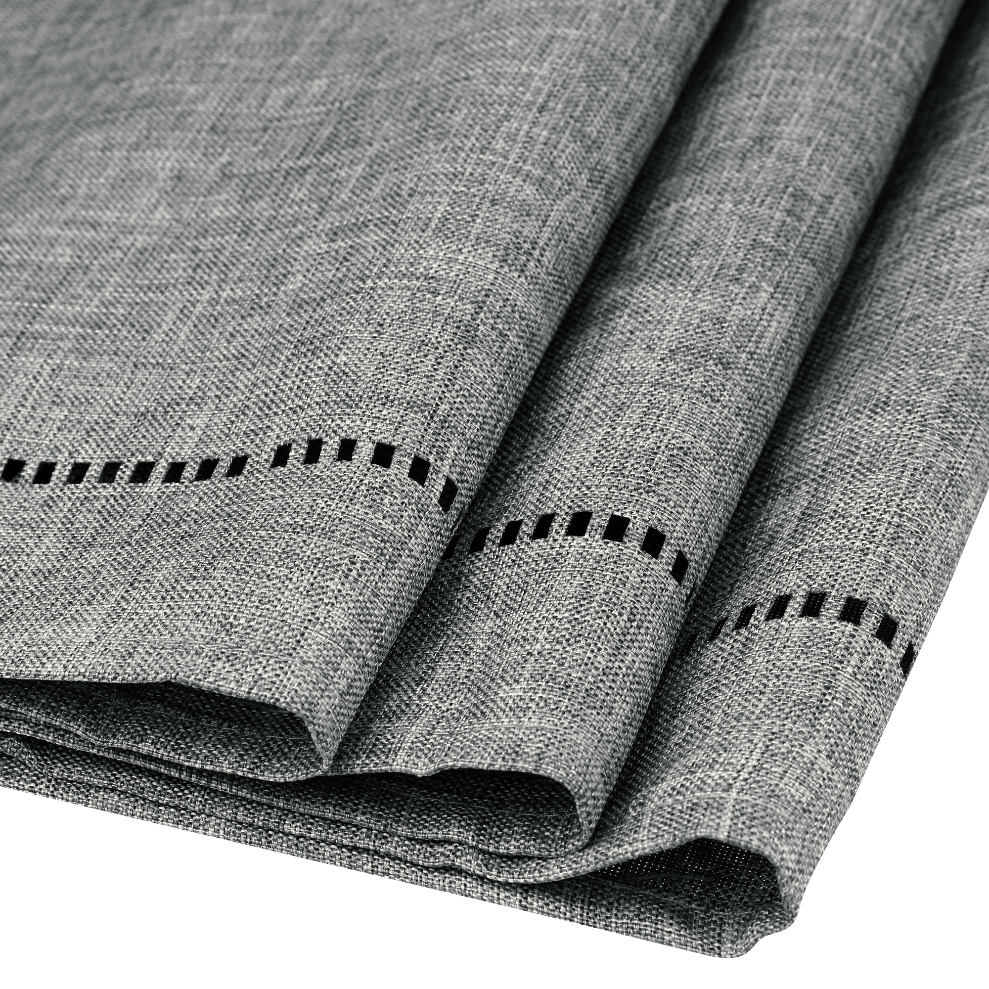 Unique Bargains Solid Color Table Runner Eyelet Hollow Out Table Flags Dark Grey 12"x71"