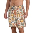 thumbnail image 2 of Cauagu Colorful Owls Print Men's Swim Trunks,Hawaiian Bathing Suit Swimsuits Beach Shorts with Pockets for Men Quick Dry Swimming Board Shorts-3X-Large, 2 of 6