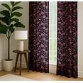 thumbnail image 3 of Vargottam 84 Inch Rod Pocket/Back Tab Cotton Curtains for Windows and Doors- Light Filtering Cotton- Light Filtering Drapes For Doors- Set of 2 Panels, 52"x84"- Botanical Flowers Print (Blue), 3 of 5