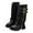 Black, variant on BOBOGOJP Girls Riding Boots Knee High Side Zipper Mid Calf Shoes Black for Size 13.5