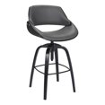 thumbnail image 1 of Armen Living Vanessa 32" H Simili Cuir Extra Grand Tabouret Réglable en Gris, 1 of 6
