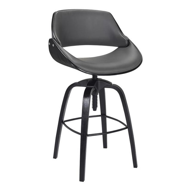 Armen Living Vanessa 32" H Simili Cuir Extra Grand Tabouret Réglable en Gris