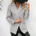 thumbnail image 4 of YYDGH Women's Casual Blazer Front Open Long Sleeve Double Breasted Blazer Vintage Print Plaid Slim Suit for Women Pink XL, 4 of 5