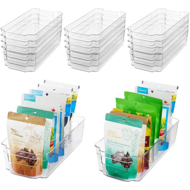 HOOJO Contenedores organizadores para refrigerador: 8 contenedores de plástico transparente para refrigerador, congelador, gabinete de cocina, organización de despensa, organizador para refrigerador s