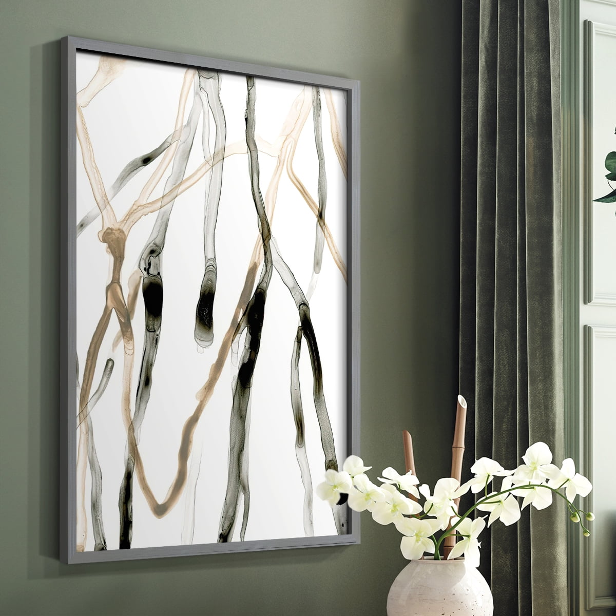 Runnel XI in Gray Solid Wood 16 x 20 Framed Print
