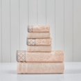 thumbnail image 3 of Modern Threads Jacquard Border 6-Piece Cotton Bath Towel Set, Peach, 3 of 5