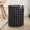 thumbnail image 3 of AMERTEER  Foldable Laundry Basket Simple Style Printed Toy Storage Bucket Dirty Clothes Basket Box Linen Fabric Canvas Organizer, 3 of 6