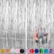 thumbnail image 1 of Nvzi Juego de 4 piezas de cortina de lluvia plateada brillante con borlas de 1 m x 2,5 m, pantalla de fondo para fotos, artículos de decoración para fiestas de cumpleaños, bodas y eventos festivos., 1 of 5