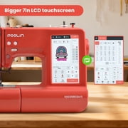 Poolin EOC05RE(2in1) Computerized Sewing & Embroidery Machine 4x9.25 Area, 7 Touch Screen with Wireless Connectivity