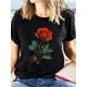 thumbnail image 1 of Camisetas con diseño gráfico para mujer, playera corta, clásico, estética, ropa de verano de los 90Cute Red Roses Flower Gardening Red Flower Valentines Day T-Shirt, Casual Short Sleeve Top For Spr, 1 of 6