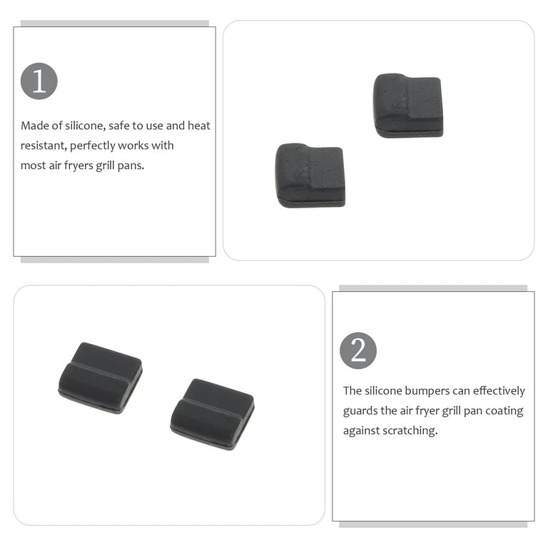 Air Fryer Replacement Parts, 3 PCS Heat Resistant Food Grade Anti-scratch  Silicone Air Fryer Rubber Feet Tabs Tips Parts Accessories Covers for Ninja