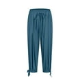 thumbnail image 5 of UAMVSH Capri Pants for Women Casual Elastic Waist Baggy Cinch Bottom Capris with Pockets Soft Summer Drawstring Bloomer Lounge Pants, 5 of 7