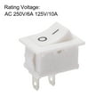 thumbnail image 3 of Mini Boat Rocker Switch White Toggle Switch for Boat  Marine ON/OFF AC 250V/6A 125V/10A, 2pcs, 3 of 4