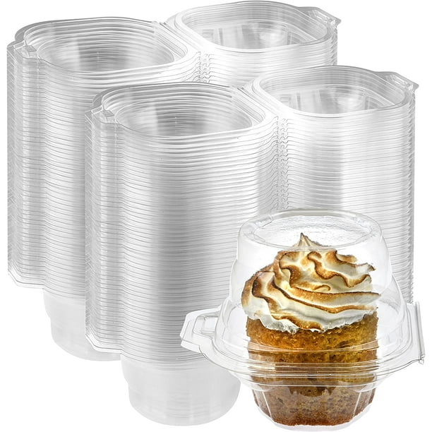 50 Pack Clear Cupcake Boxes Individual Cupcake Containers Stackable