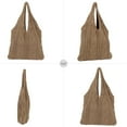 thumbnail image 3 of LinYooLi Women Twist Pattern Woolen Yarn Woven Shoulder Bag Top-handle Bag Tote, 3 of 7