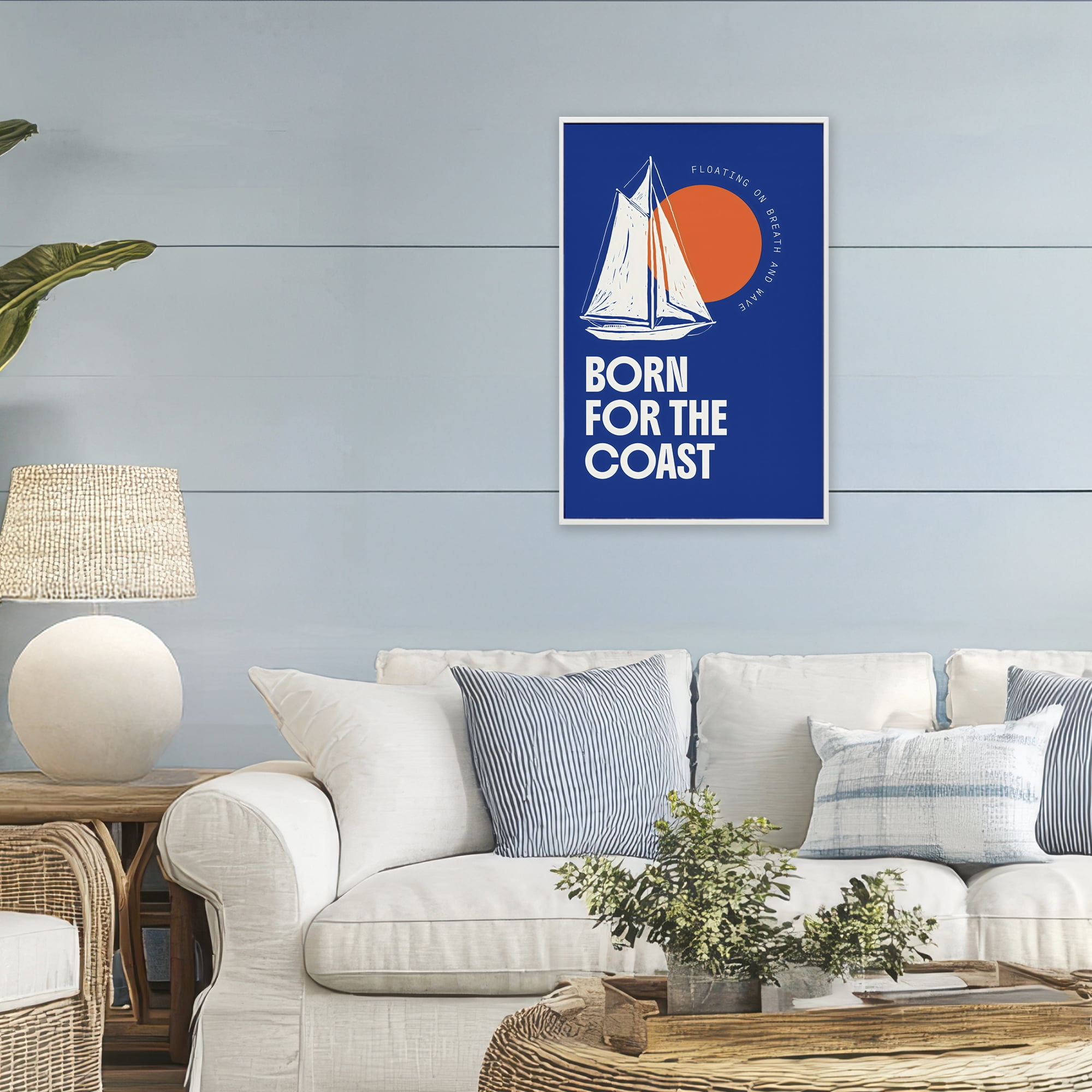 Stupell Industries Born For The Coast White Framed Giclee Art, design by Creative Studio