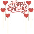 thumbnail image 1 of Set de toppers para pastel Palasasa Happy Birthday con brillo dorado, 1 of 1