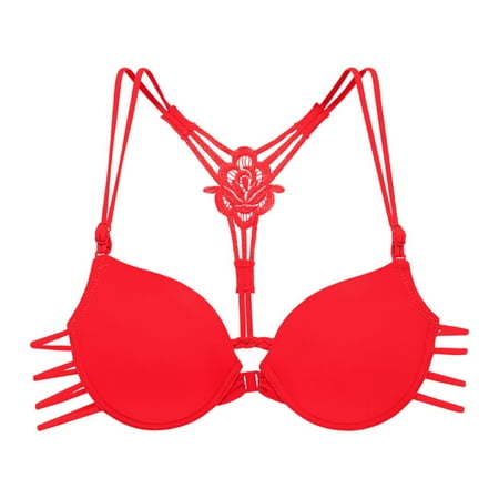 Sdeycui Women s Push Up Bra Racerback Front Closure Bras Plunge Underwire Tshirt Padded Lace Bra