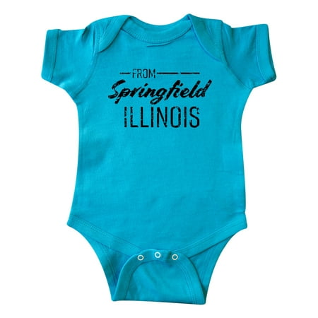 

Inktastic From Springfield Illinois in Black Distressed Text Gift Baby Boy or Baby Girl Bodysuit