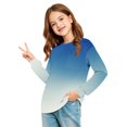 thumbnail image 5 of Tunic shirts for Girls Crewneck Gradient Shirts Long Sleeve Color Block Sweatshirt Pullover Fashion Spring Outfits Clothes, 5 of 6