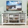 thumbnail image 4 of Twin Fins Modern White TV Stand for TVs Up to 70" Storage Cabinets, and Open Shelve, 4 of 5
