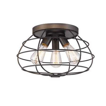 

CFC Lighting 15 Cage Frame 3-Light Flush Mount Bronze