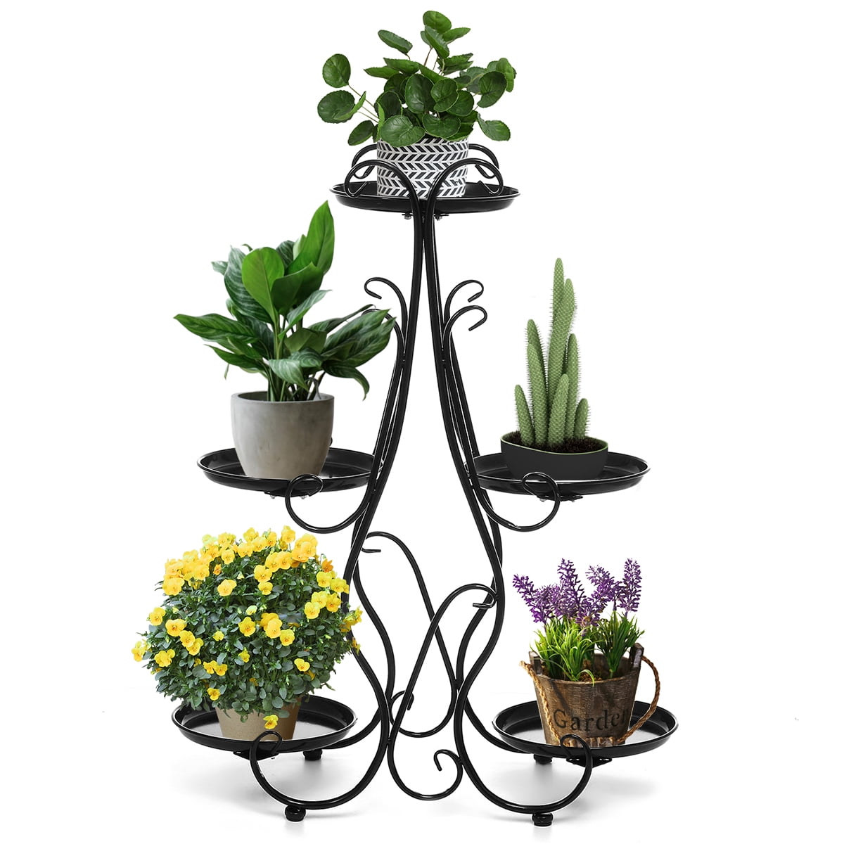 5 Tier Metal Plant Stand Indoor Outdoor Multiple Flower