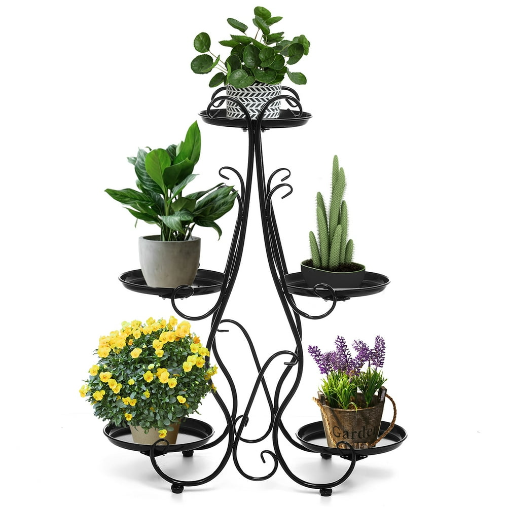 5 Tier Metal Plant Stand Indoor Outdoor Multiple Flower