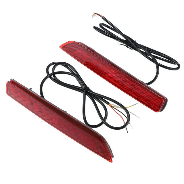 Unique Bargains 1 Pair Rear Bumper Reflector Fog Brake Tail Light 265608990B Red Yellow LED for Nissan Sentra 2020-2021