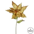 thumbnail image 3 of Vickerman 26" Gold Velvet Poinsettia Artificial Christmas Pick, 3 per Bag, 3 of 3