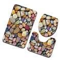 thumbnail image 3 of Juego de alfombras de baño con estampado de piedra 3D, alfombrillas de baño antideslizantes, alfombrillas decorativas para asiento de inodoro, alfombra 3 piezas Eigraketly JJ25267-04, 3 of 5