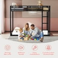 thumbnail image 5 of Kacho Metal Bunk Bed, Twin Over Twin Bunk Bed with 12.8'' Full-Length Guardrail and Ladder, Heavy Duty Bunk Bed for Teens, Adults, Twin Bunk Beds for Bedroom, Dorm, Easy Assembly, Noise Free, Black, 5 of 8