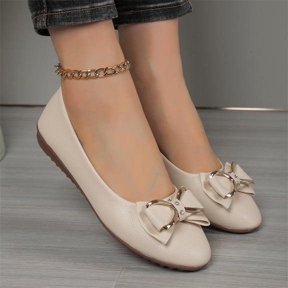 CPNG Womens Pointed Toe Collection Cute Bow Trim Ophelia Ballet Flat Ankle Tie Fashionable Comfort Soft Casual Business Formal Shoes Classic Office Dress Party Shoes