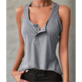 thumbnail image 4 of Camisetas Sin Mangas para Mujer, Informales, Lindas, de Verano, para Vacaciones en la Playa, Básicas, Gris , XL, 4 of 6